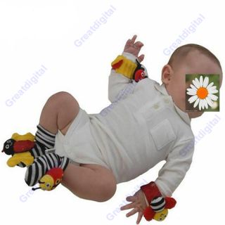 Pcs New Baby Toys High Contrast Ladybug Foot Socks Rattles Feet