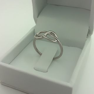 Infinity Knot Ring Wedding Band 14k White or Yellow Gold
