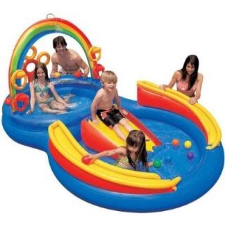 Large Kids Baby Inflatable Swimming Pool w Slide Balls