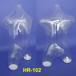 Clear Large Size Inflatable 3 4 Torso Mannequin HR102