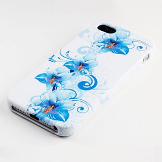 USD $ 3.49   Blue Flower Pattern Soft Case for iPhone 5,