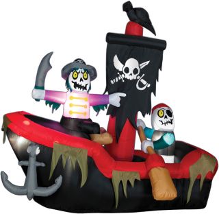  Inflatable 4 Pirate Dinghy Boat SHIP Halloween Yard Decoration