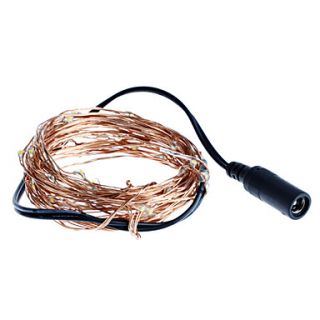 5M 50 LED Red Copper Wire String Fairy Light with AC Adapter Set (100