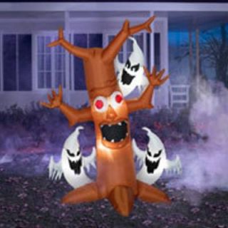 New Gemmy Airblown Halloween Inflatable Scary Tree and Ghost yard