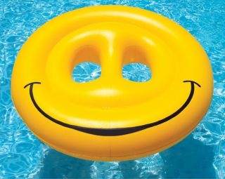 Smiley Face Island   Inflatable 72 smiley face fun pool island