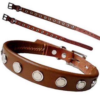 USD $ 20.19   Flat Rivet Style Cow Leather Collar Necklace for Dogs