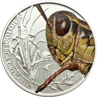 Grasshopper World of Insects Silver Coin 2$ Palau 2010