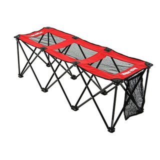 Insta Bench 3 Seater Sports Portable Folding Mesh Bench Carry Bag Red