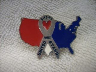 11 United We Stand & Patriotic Ribbon Pins LOT OF 2 Honor Courage