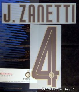 Inter Milan Zanetti 4 08 09 Centenary Football Shirt Name Set Kit Away