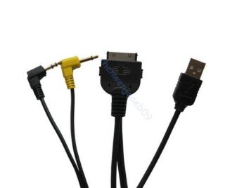 Kenwood KCA IP302V for iPod iPhone USB Aux Audio Video Cable Adapter