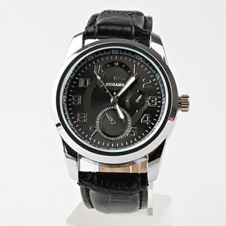 EUR € 10.57   sølv urkasse pu quartz armbåndsur til mænd, Gratis