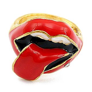 EUR € 2.57   Red Charm Lega Lips Anello, Gadget a Spedizione