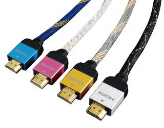  cables in 4 different colors. All the cables are version 1.4, with