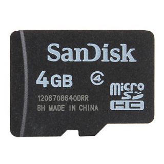 USD $ 6.59   4GB SanDisk Class 4 MicroSDHC Memory Card,
