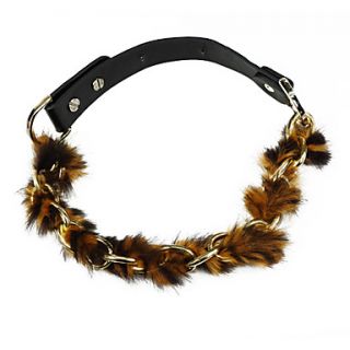 EUR € 8.55   Collier en cuir poilu, livraison gratuite pour tout