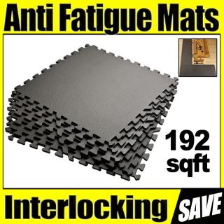  Fatigue Mats 192 sqft Exercise Play Gym Floor Flooring Interlocking