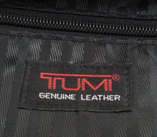 Tumi 925D3 Leather Black Travel Briefcase Weekend Business Messenger