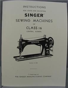 Singer 16 Sewing Machine Instruction Manual