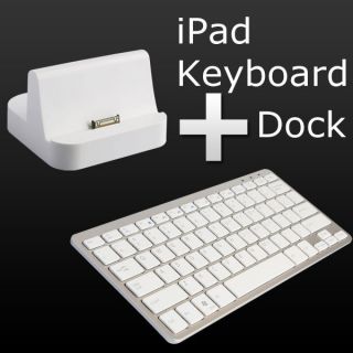  Wireless Bluetooth Keyboard Dock Charger for Apple iPad iPhone