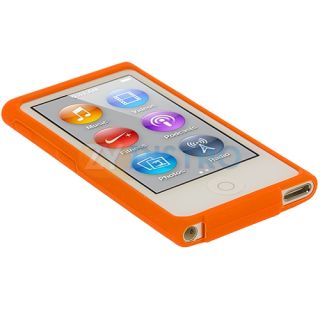 Orange Silicone Case LCD Charger Accessories for iPod Nano 7th