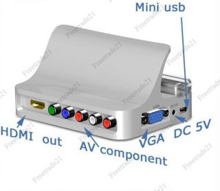  USB Hub HDMI VGA + AV Charge Sync Docking Dock for iPad 1 / 2 iphone