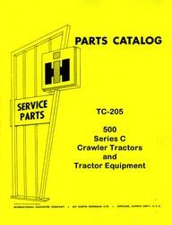 International 500C 500 C Crawler Tractor Parts Manual