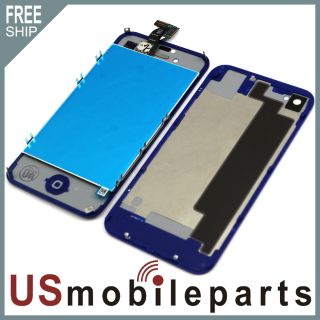 iPhone 4 Dark Blue LCD Screen Touch Digitizer Assembly Back Cover