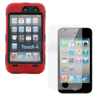 For iPod Touch 4 4G 4th Gen Protector Deluxe Red Hard Silicone Skin