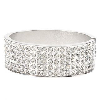 EUR € 8.64   Zilverachtig Ovaal bezaaid met diamanten armband