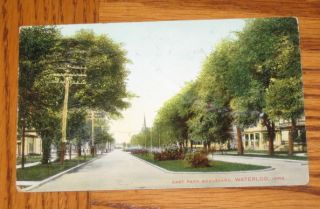 Waterloo Iowa Houses on East Park Blvd 1910 Postcard