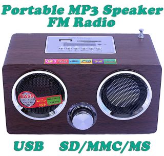 Mini Portable  FM Radio Speaker Boombox USB SD iPhone iPod
