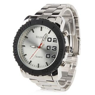 EUR € 8.64   Mannen Kalender Style Steel Analoog Quartz Wrist Watch