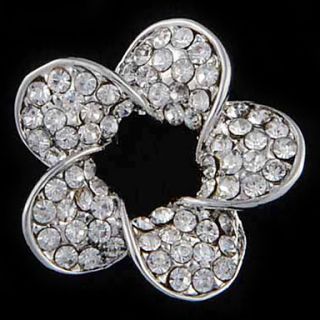 EUR € 2.66   Broche de Cristal liga pavimentada oco Flores, Frete