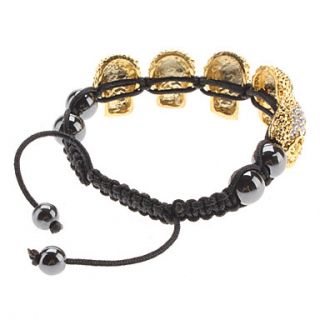 EUR € 5.69   Big Fully jeweled Crossbones Hematite Weave Bracelet