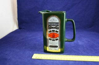 Collectable Bushmills Irish Whiskey Jug Green Red and Gold L10