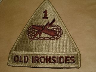 US Army 1st Armor Division Patch Desert Tan Old Ironsides