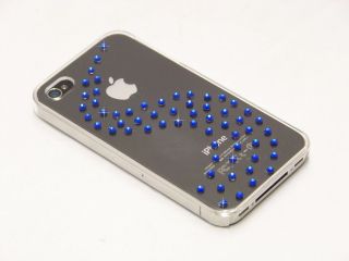 Blue Rhinestone Case for iPhone 4 I83