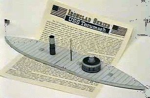 Civil War Ironclad USS Tecumseh Waterline Paper Model Kit 1 185