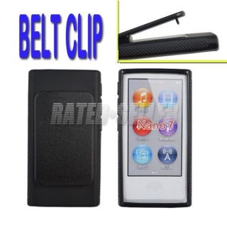 Black TPU Soft Rubber Case Cover Hard Belt Clip for Apple iPod Nano 7