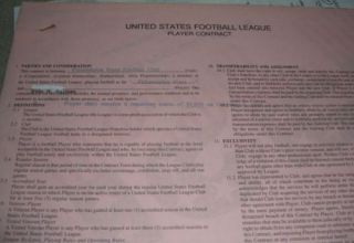 Irv Eatman Signed 1986 USFL Stars Football Contract