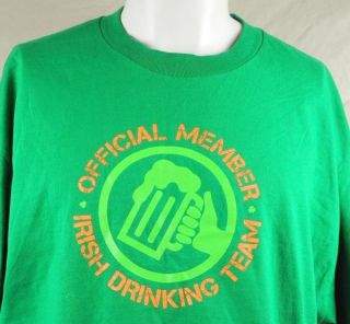 Official Member Irish Drinking Team St Patricks Day Mens T Shirt XL