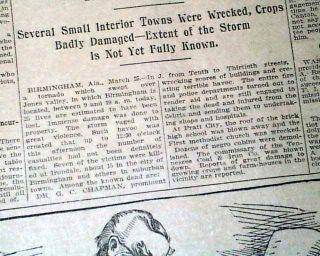 1901 Old Newspaper BIRMINGHAM AL & Pratt City Alabama Storm TORNADO