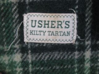 Irish Import Ushers Kilty Taratan Plaid Wool Lap Blanket Green White