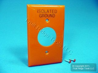 Leviton Orange Isolated Ground Wallplate Outlet Cover