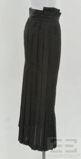 Issey Miyake Black Pleated Long Wrap Skirt Size Medium