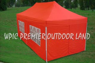 10x20 Pop Up 6 Wall Canopy Party Tent Gazebo EZ Red