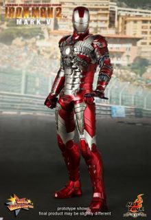 Hot Toys Ironman 2 Mark V 5 Tony Stark 1 6 Head Helmet New