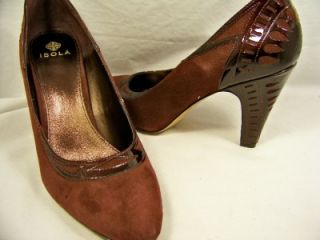 Isola Salice Crimson Wine 9 5 Suede Heels Womens Shoes