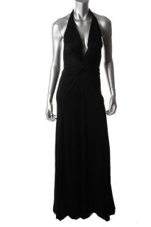 Issa London Black Solid Halrt V Neck Sleeveless Formal Dress 10 BHFO